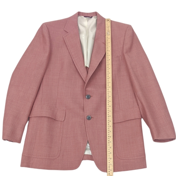 Vintage Oversized Blazer Linen Pink 80s Golf Hart Schaffner & Marx L - Picture 10 of 12